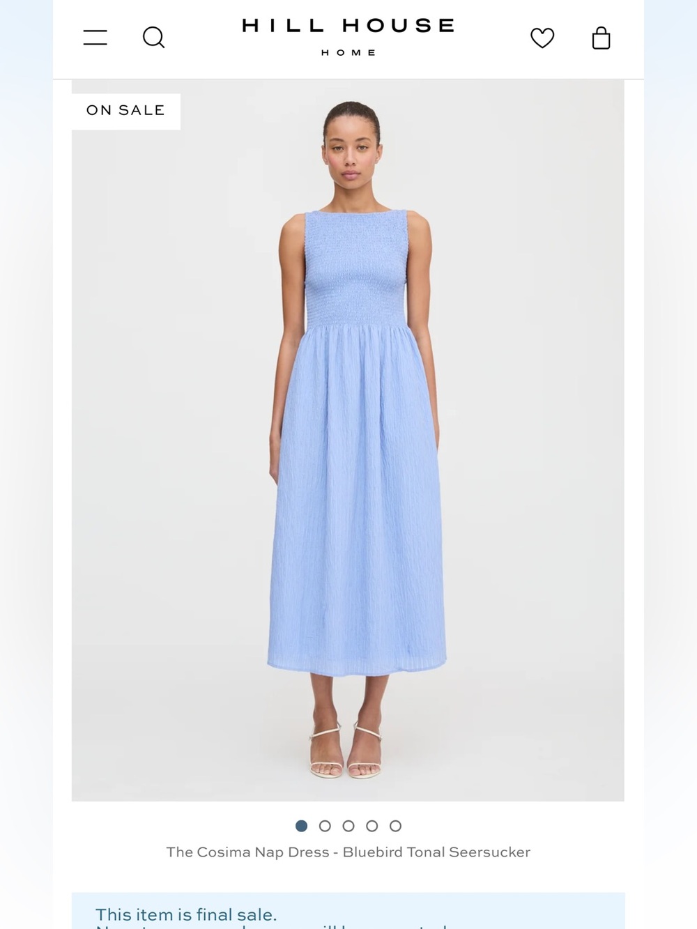 Hill House Bluebird Tonal Seersucker Midi Dress